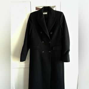 Womens Black Wool Blend Coat